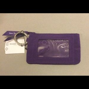 NWT Vera Bradley Purple Zip IDCase with keychain